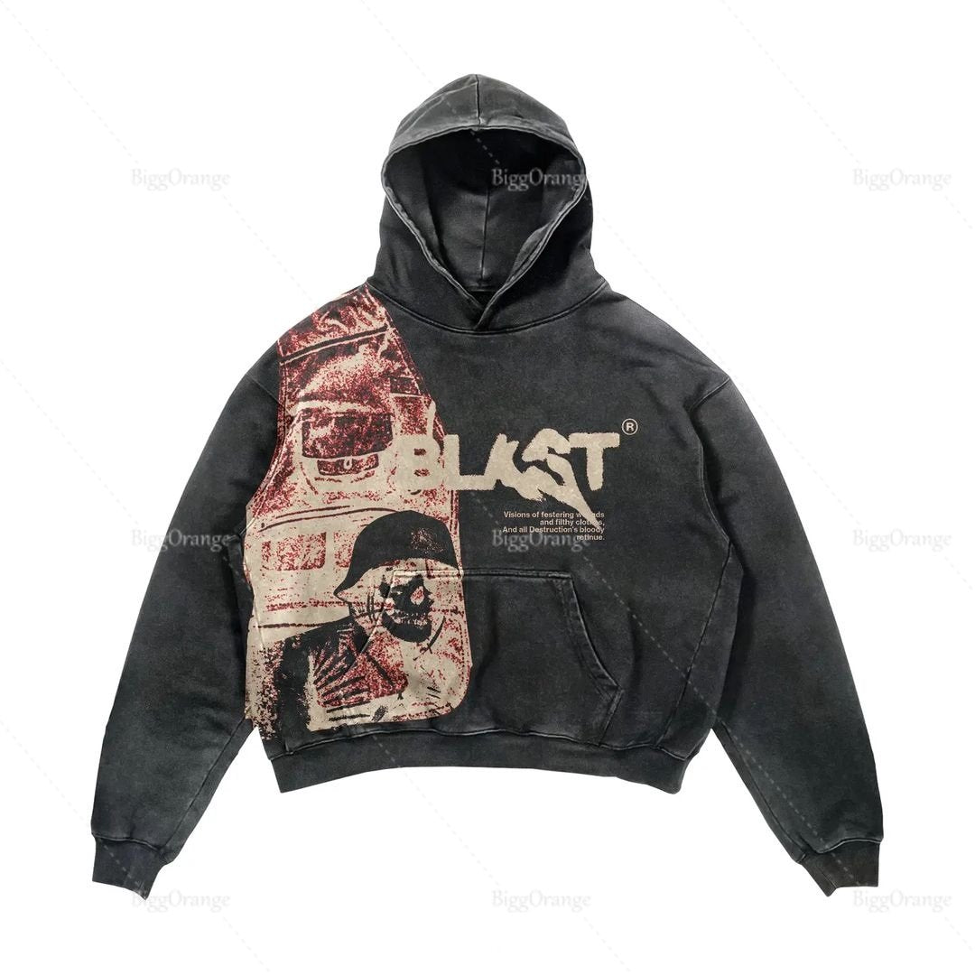 Skull Hoodie Retro Y2K Hoodie